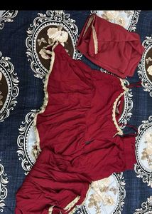 Tasva Elegant Red Lehenga kurta Set