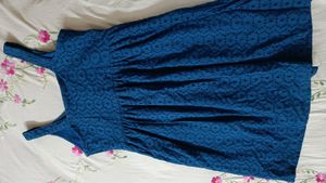 Chic Blue Button-Up Dress