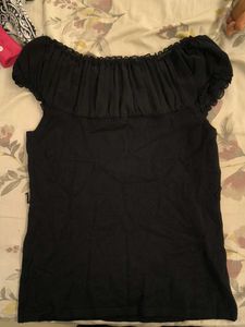 Chic Black Smocked Blouse