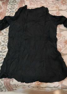 Chic Black Cold Shoulder Tunic Top