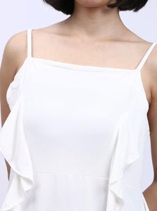 White Ruffle Mini Dress