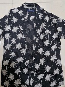 Men's Black Palm Tree Casual Shirt