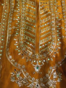 Stunning Mustard Embroidered Kurta Set