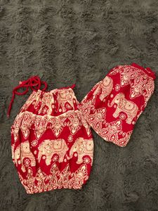 Cute Elephant Print Thai Set for Girls