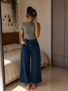 Women's Wide Leg Denim Culottes