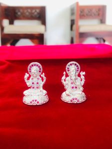 Pure Silver Lakshmi Ganesh Murti