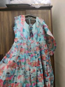 Floral Print Anarkali Dress