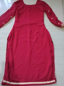 Elegant Red kurta with dupatta suit