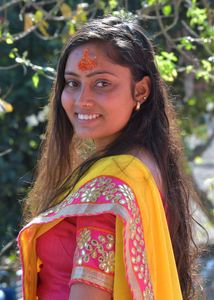 Beautiful Yellow Saree with Pink Border