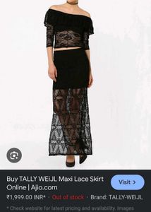 Black Lace Off-Shoulder Top & Maxi Skirt Set
