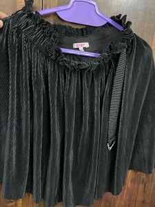 Ginger Party Wear Set – Sequin Top &amp; Black Pleated