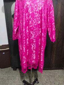 Vibrant Pink Lace Dress