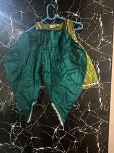 jacquard detailed fit flare top with dhoti 4-5 yrs