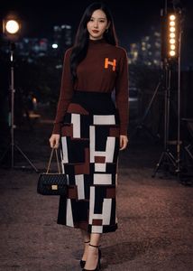 Stylish Geometric Print Midi Dress