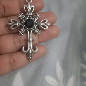 Silver Tone Cross Pendant Necklace