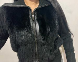 Chic Black Faux Fur & Leather Jacket