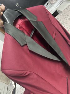 Men's Burgundy Suit Set