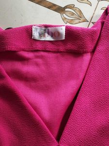 V-Neck Ruffled Pink Top