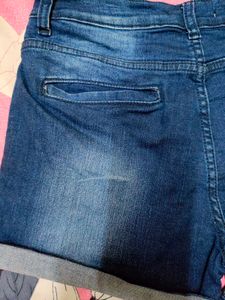 Dark Blue Denim Shorts
