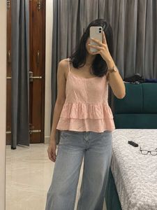 Chic Pink Layered Camisole Top