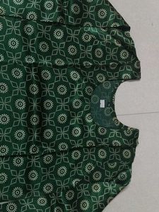 Green Printed Kurta