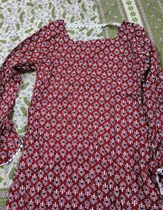 Maroon Kurta with White Print
