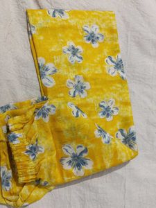 Vibrant Yellow Floral Print Kurta