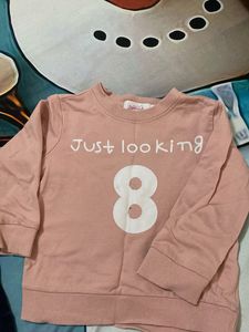Kids peach Fullsleeves with polo tshirt