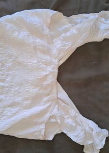 Chic White Twist Front Tunic Top