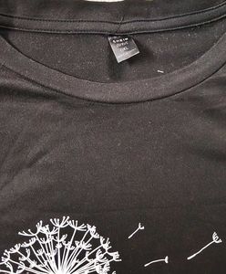 3xl Black Dandelion Graphic T-Shirt