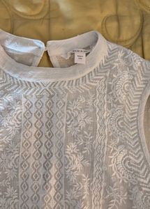 Elegant White Embroidered Blouse