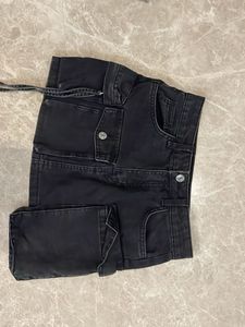 denim cargo skirt