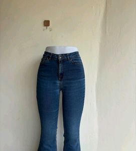 Flared Blue Denim Jeans