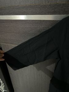 Black Straight Kurti with Front Detailing