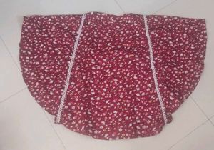 Maroon Floral Print Gown