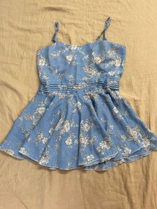 Blue Floral Print Top