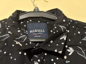 Martell Men's Black Printed Shirt
