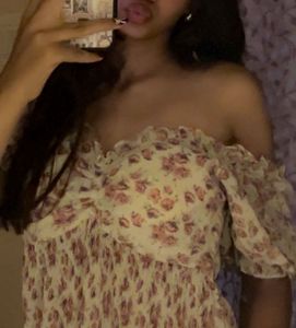 Floral Print Smocked Top