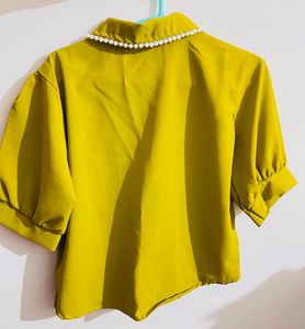Stylish Yellow Puff Sleeve Blouse