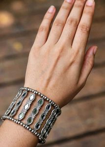 Elegant Mirror Work Cuff Bracelet
