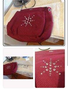 Chic Red Studded Clutch