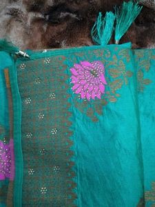 Elegant Green Floral Saree