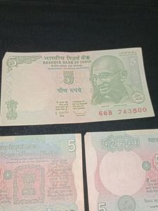 Old Indian Currency -5rs Notes (Set Of 7)