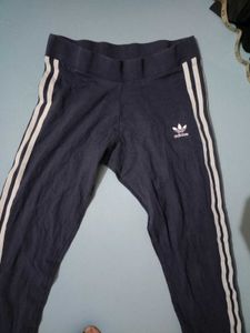 Adidas Navy Leggings with Stripes