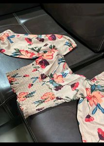Floral Smocked Crop Top