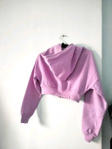 Lavender Cropped Zip-Up Hoodie 💜