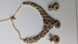 Stunning Red, White &amp; Blue Gemstone Jewelry Set