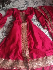 Stunning Pink Kurta with Gold Embellishments