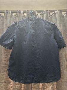 H&amp;M Elegant Navy Blue Puff Sleeve Top