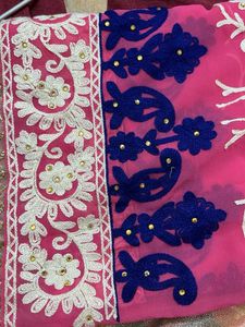 new party wear 2 in 1Embroidered Silk Saree